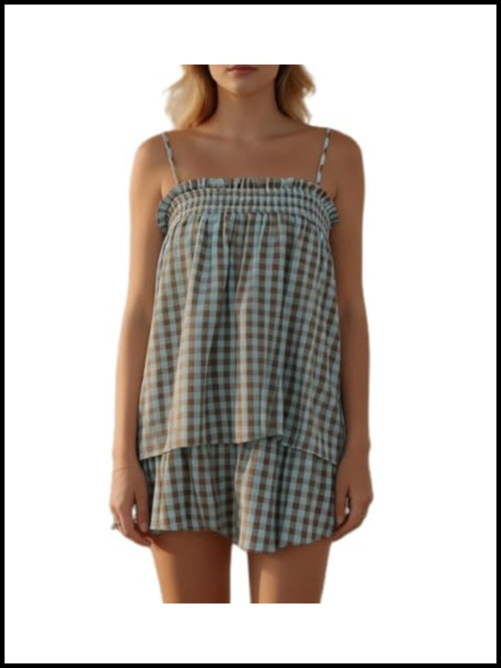 Women Striped Pajama Set Ruffle Hem Cami Top Wide Leg Shorts Y2K 2 Piece Lounge